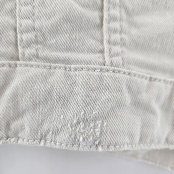 Zadig & Voltaire Kioky Denim Jacket Cropped Blanc Off White Gold Womens Small - Picture 7 of 14